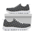 Geometric Floral Print White Running Shoes