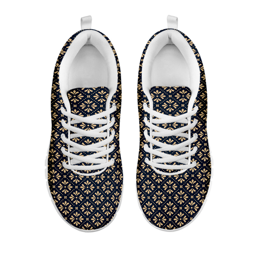 Geometric Floral Print White Running Shoes