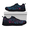 Geometric Japanese Demon Print Black Running Shoes