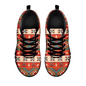 Geometric Native Navajo Print Black Running Shoes