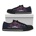 Geometric Samurai Mask Print Black Low Top Sneakers