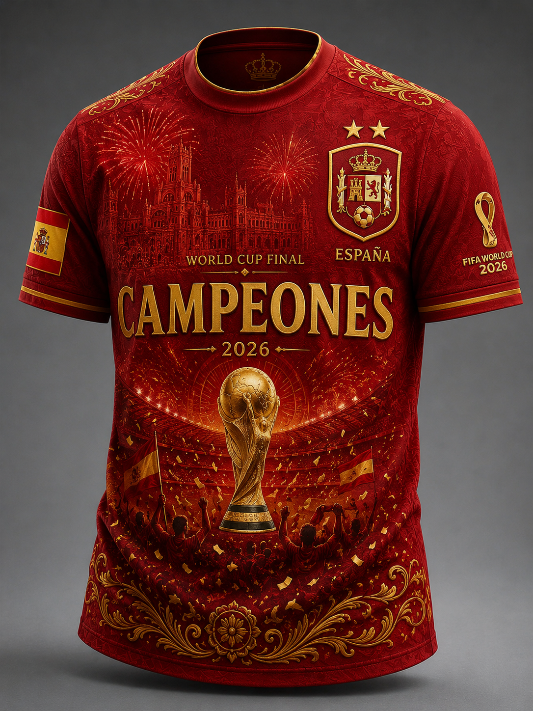 Spain FIFA World Cup 2026 Champion T-Shirt Spain National Soccer Team Apparel