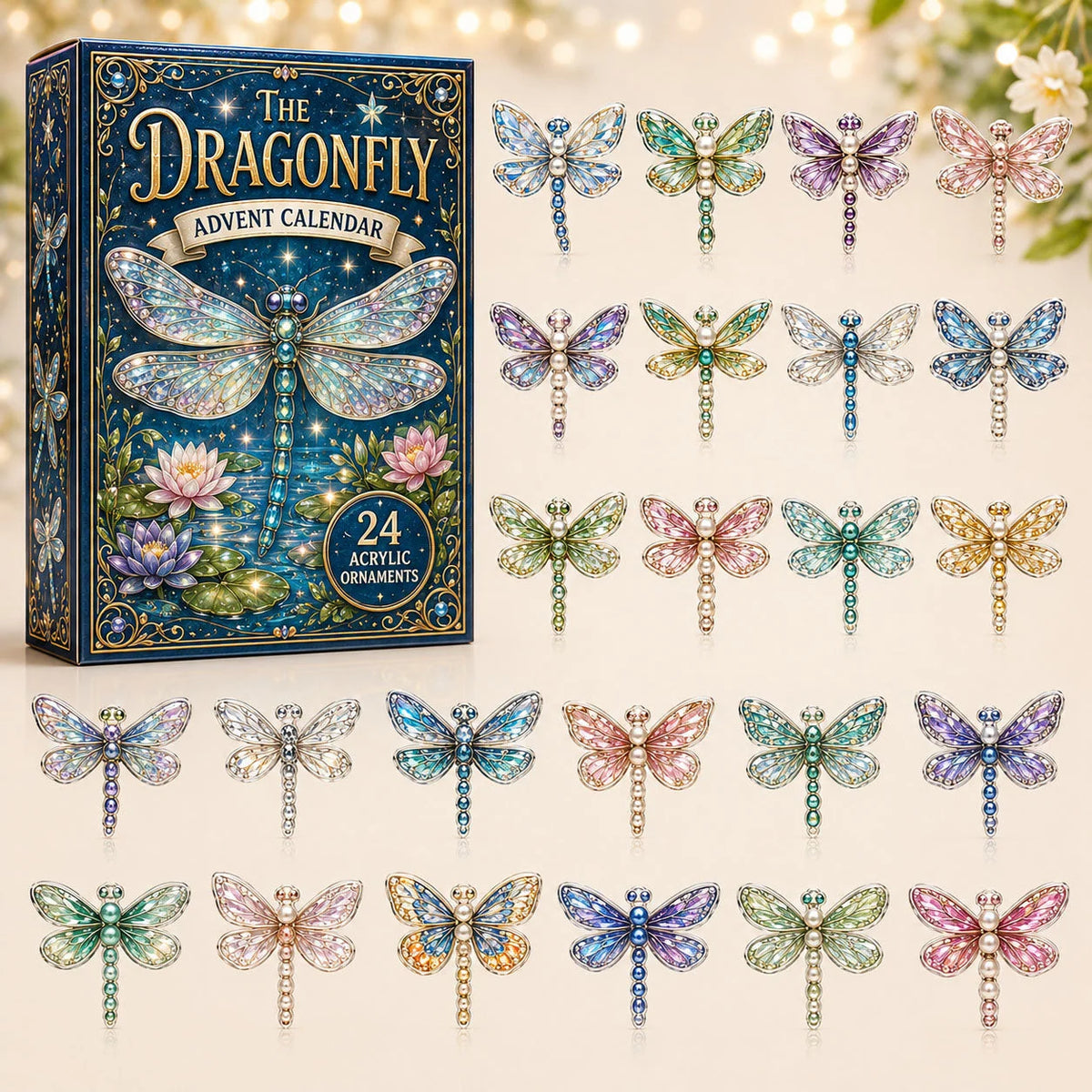 Celestial Dragonfly Advent Calendar 2026 Holiday Home Decor Best Gifts For Dragonfly Lovers