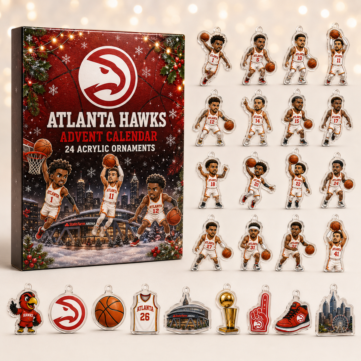 Atlanta Hawks Christmas Advent Calendar Xmas Eve Countdown Best Gifts For Basketball Fans