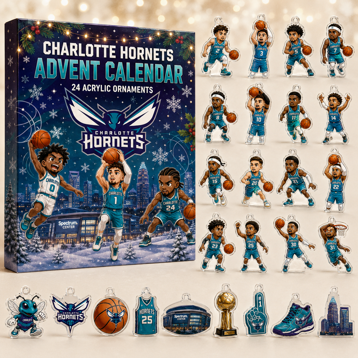 Charlotte Hornets Christmas Advent Calendar Xmas Eve Countdown Best Gifts For Fans