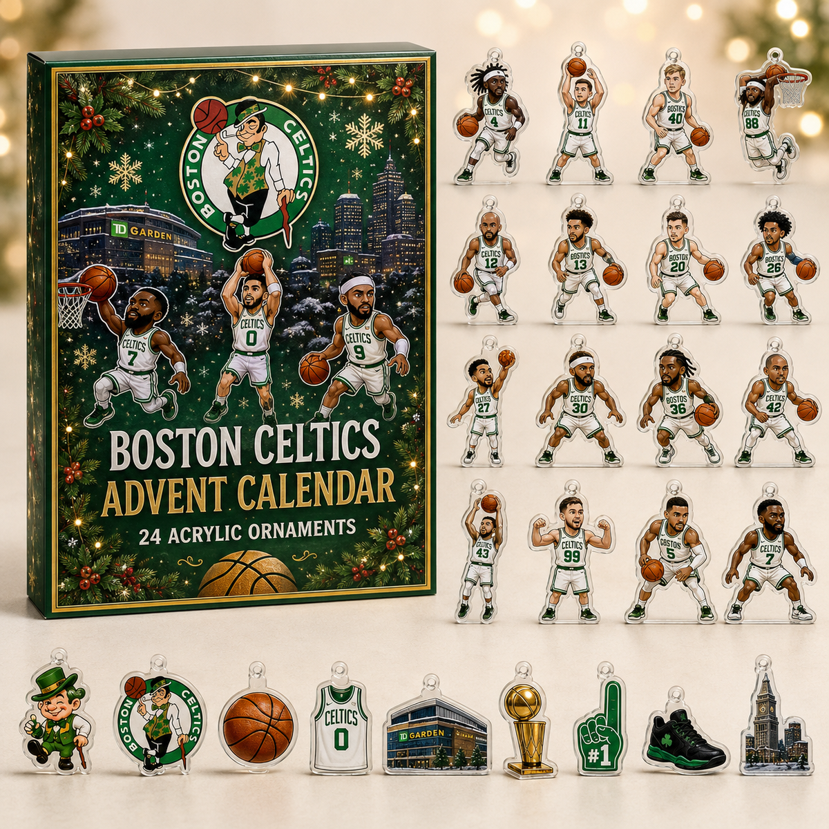 Boston Celtics Christmas Advent Calendar Xmas Calendar Decor Christmas Gifts For Fans