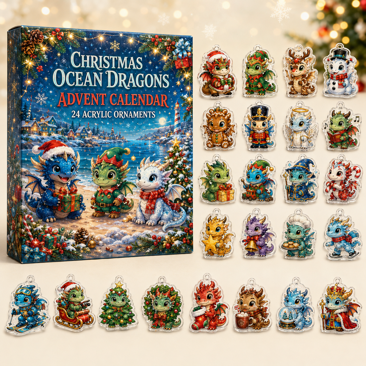 Christmas Ocean Dragons Advent Calendar Xmas Countdown Chirstmas Gift Ideas