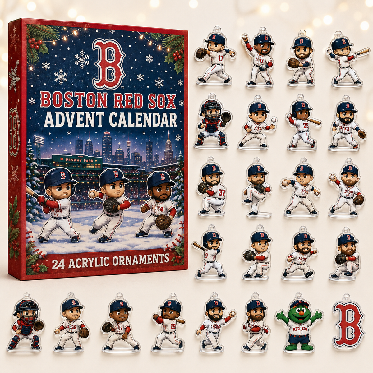 Boston Red Sox Christmas Advent Calendar Best Xmas Decor Baseball Lovers Gifts