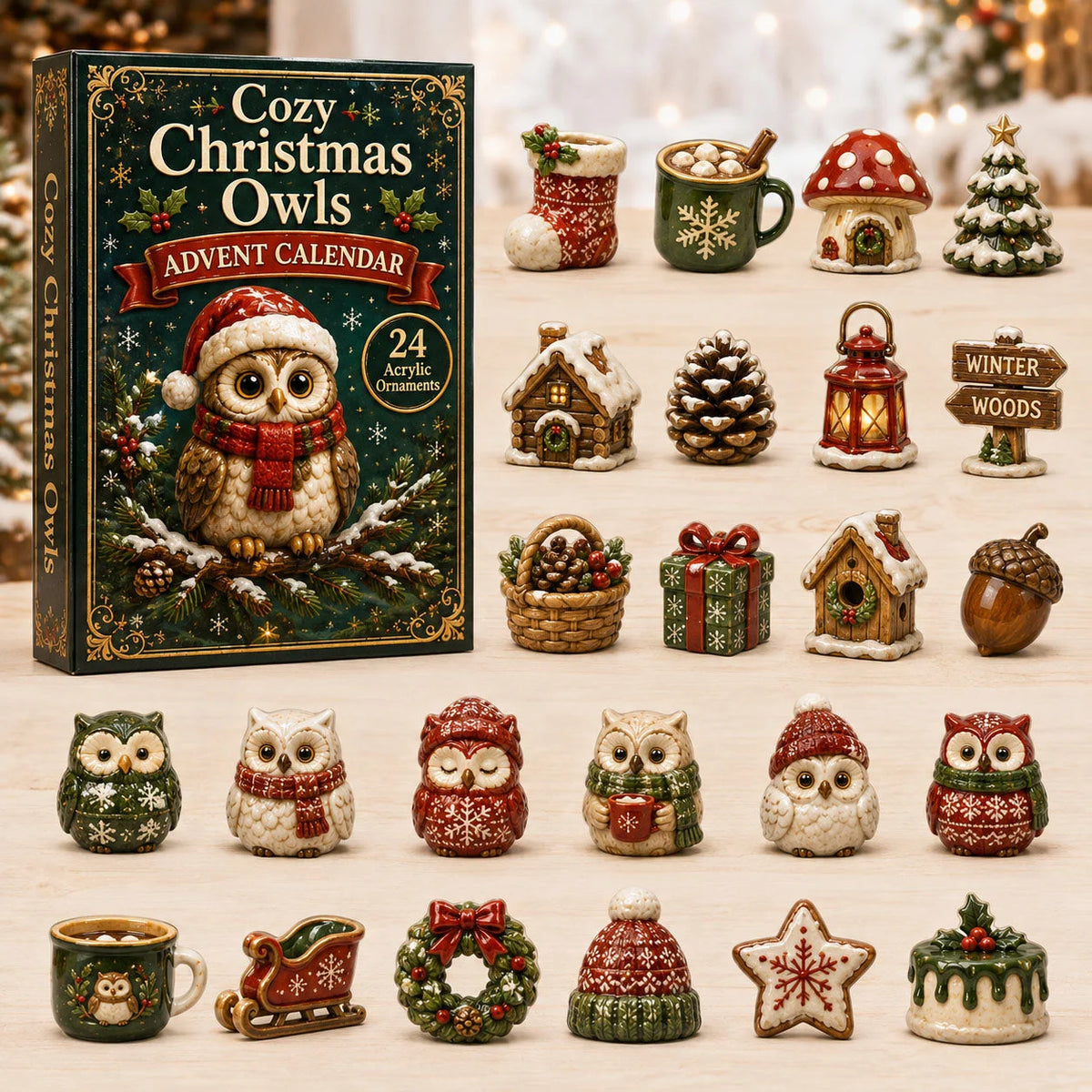 Cozy Christmas Owls Advent Calendar 2026 Christmas Eve Countdown Xmas Presents For Owl Lovers