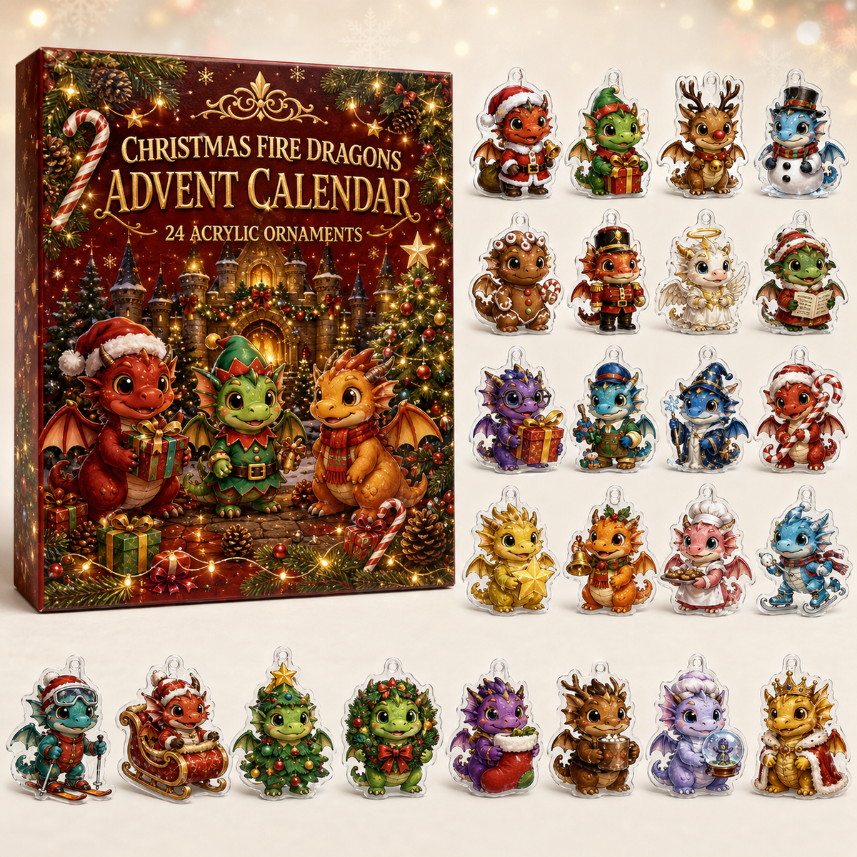 Christmas Fire Dragons Advent Calendar Xmas Eve Countdown Christmas Gift Ideas