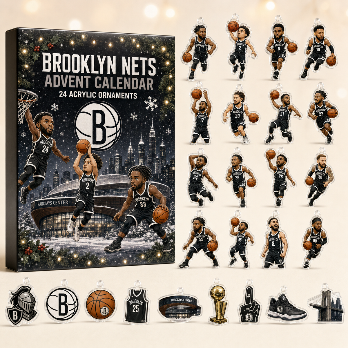 Brooklyn Nets Xmas Advent Calendar Christmas Eve Countdown Xmas Gifts For Fans