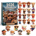 2026 Highland Cow Advent Calendar Christmas Countdown Xmas Gifts For Cow Lovers