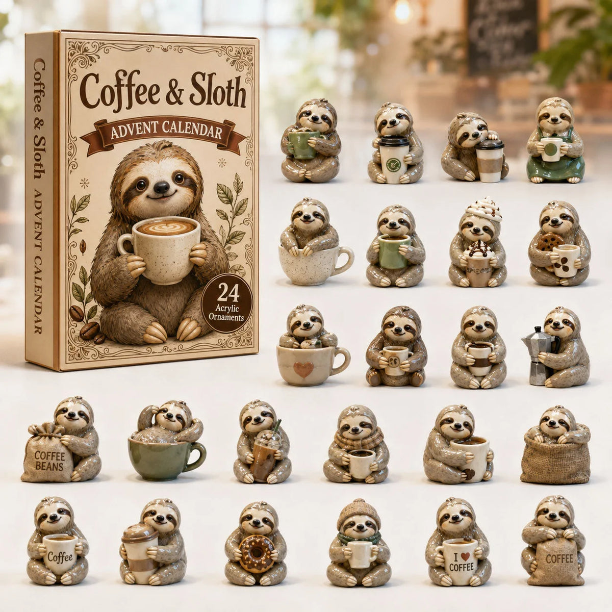 Coffee Sloth Lover Advent Calendar 2026 24 Day Festive Countdown Humorous Gifts For Sloth Lovers