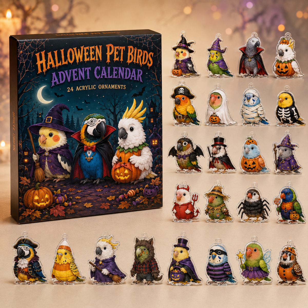 Halloween Pet Birds Advent Calendar Cute Halloween Decor Best Gifts For Animal Lovers