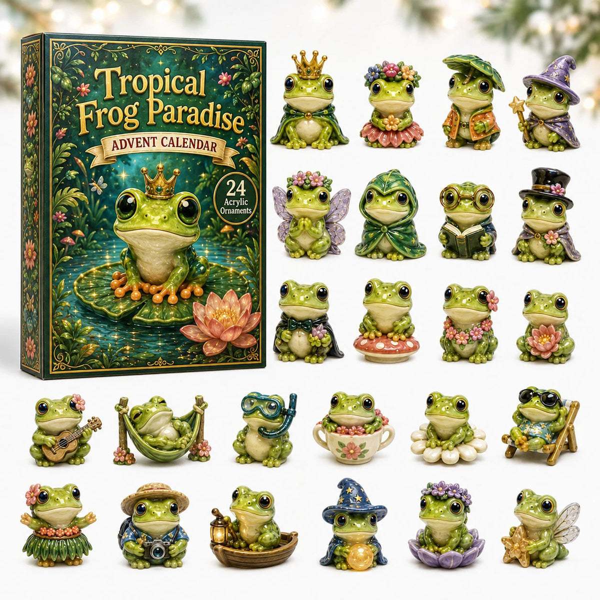 Tropical Frog Advent Calendar 2026 Cute Home Decor Best Gifts For Frog Lovers