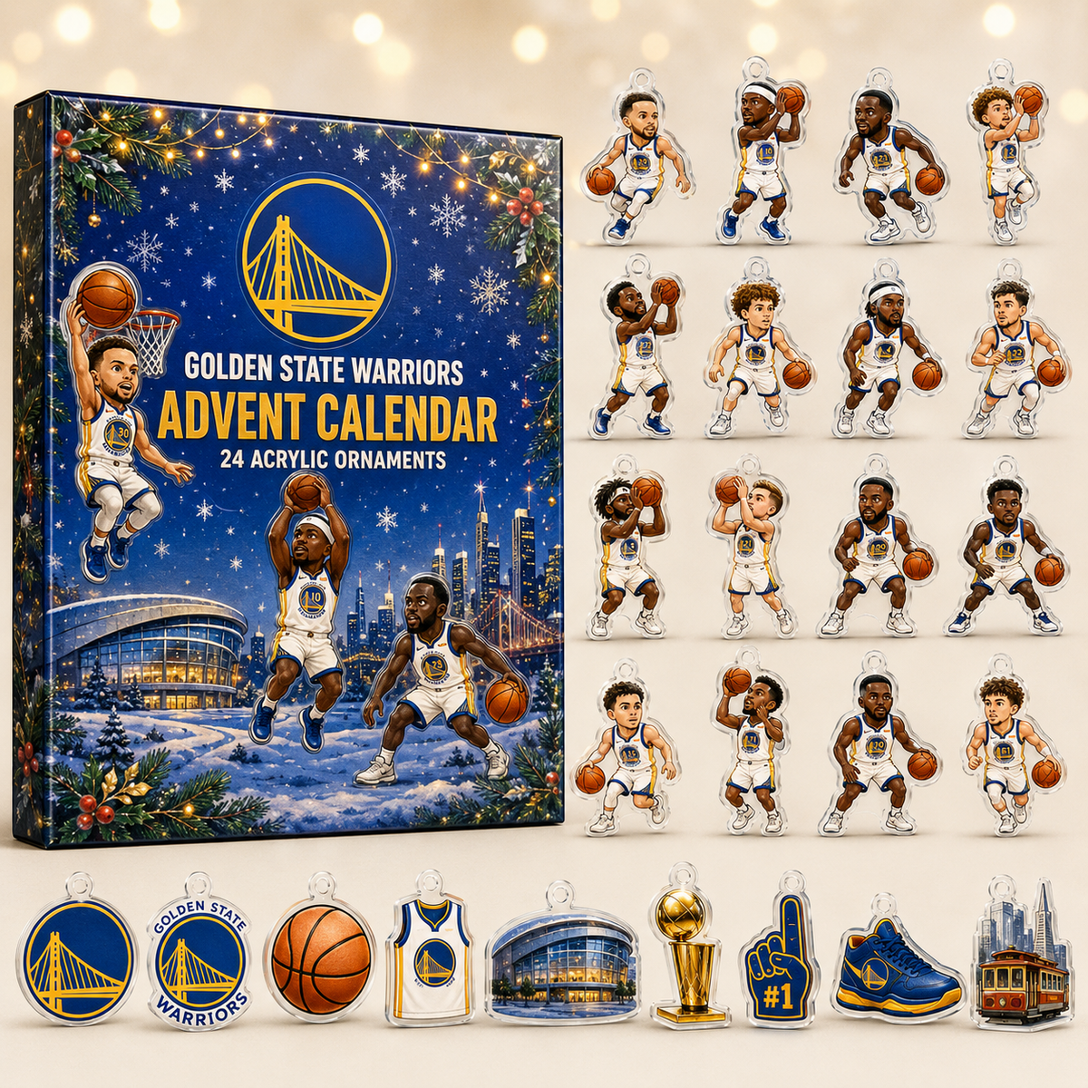 Golden State Warriors Christmas Advent Calendar Xmas Eve Countdown Best Fans Gifts