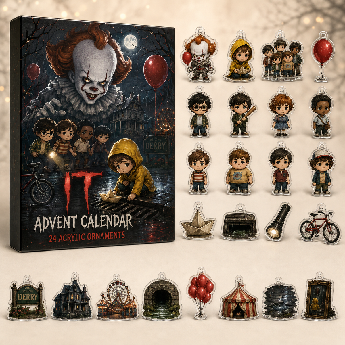 IT Pennywise Advent Calendar Halloween Home Decor Best Gifts For Horror Movie Fans