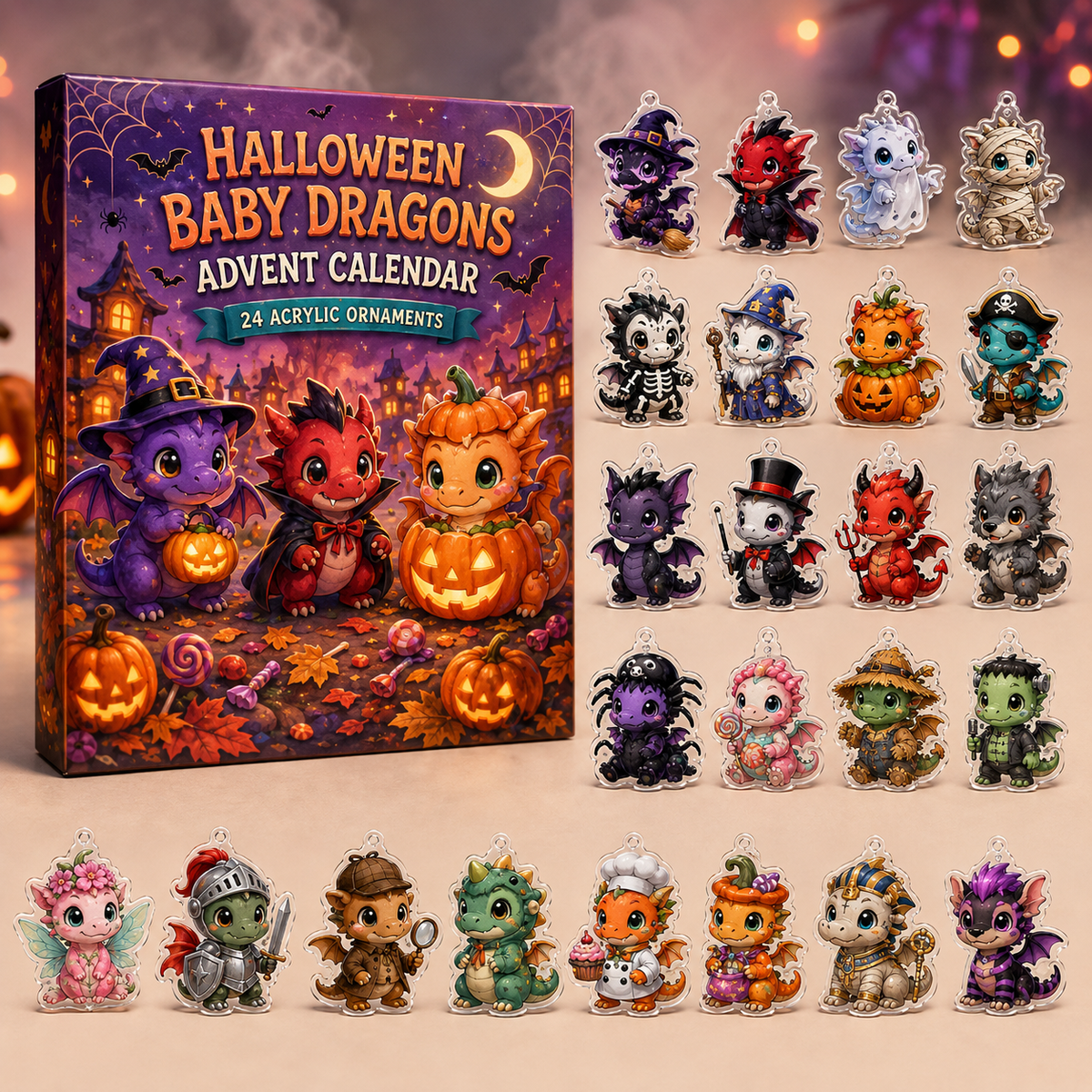 Halloween Baby Dragons Advent Calendar Spooky Season Decor Best Gifts For Dragon Lovers