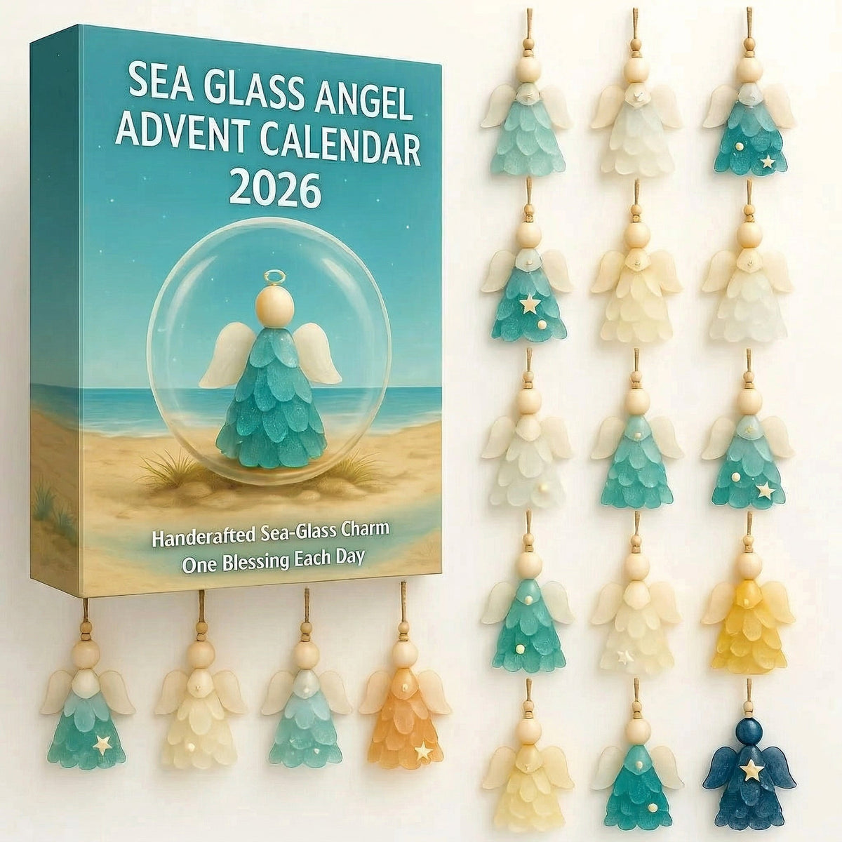 Sea Glass Angel Advent Calendar Handcrafted Daily Blessings Best Presents For Loved Ones