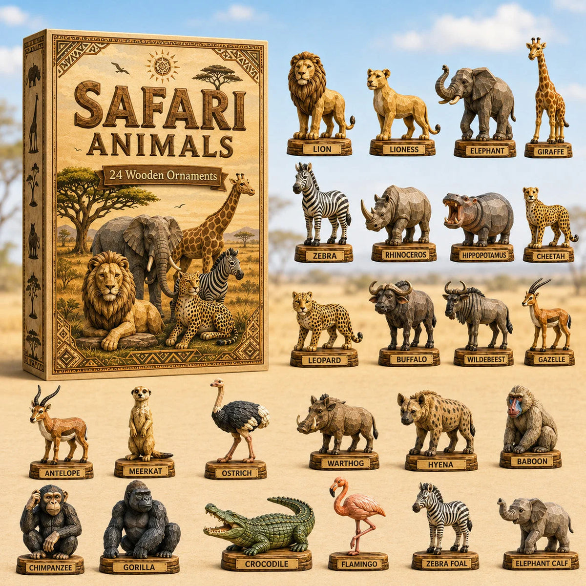 Safari Animals Advent Calendar 2026 24 Day Festive Countdown Best Gifts For Animal Lovers