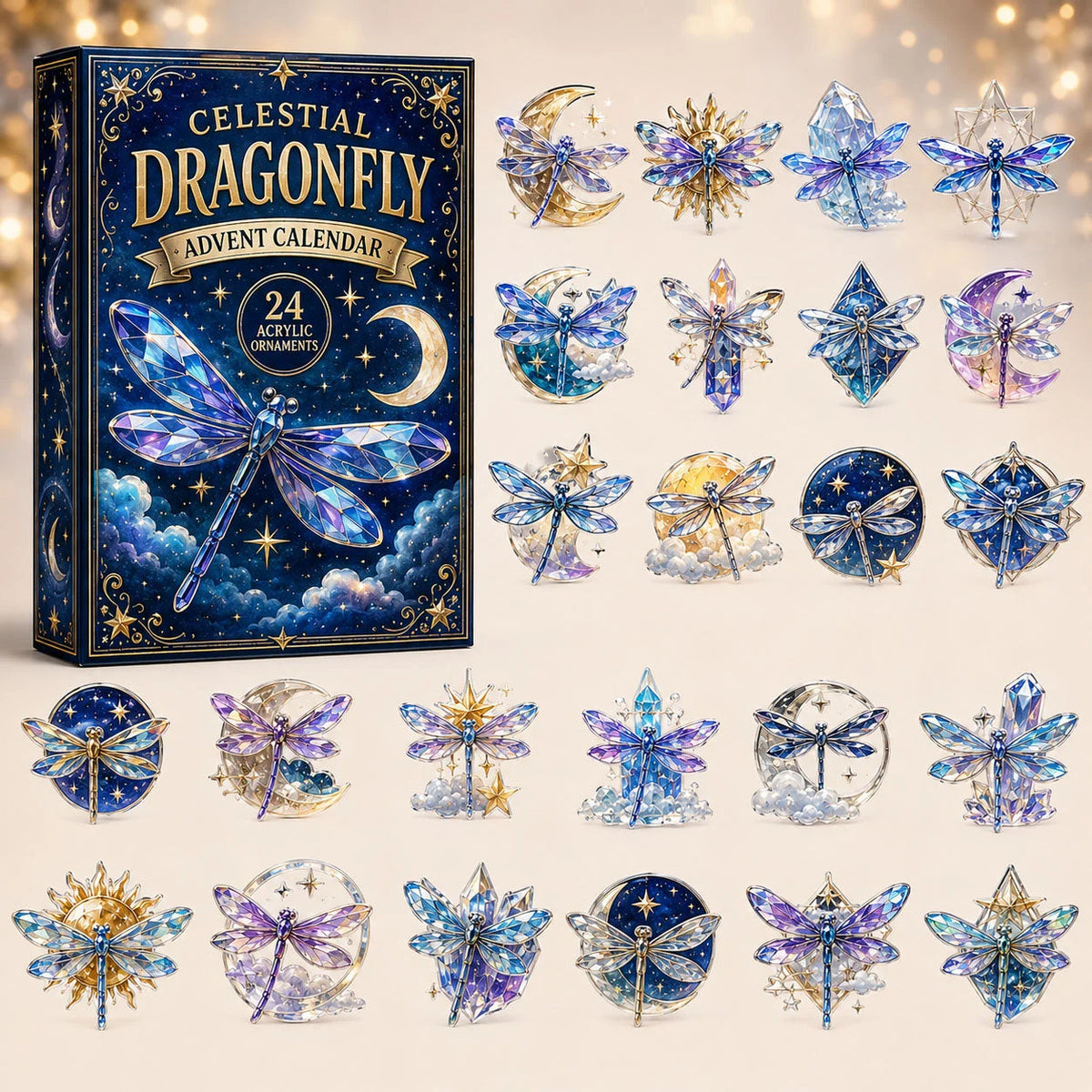 Mystic Dragonfly Advent Calendar 2026 Festive Home Decor Unique Gifts For Dragonfly Lovers