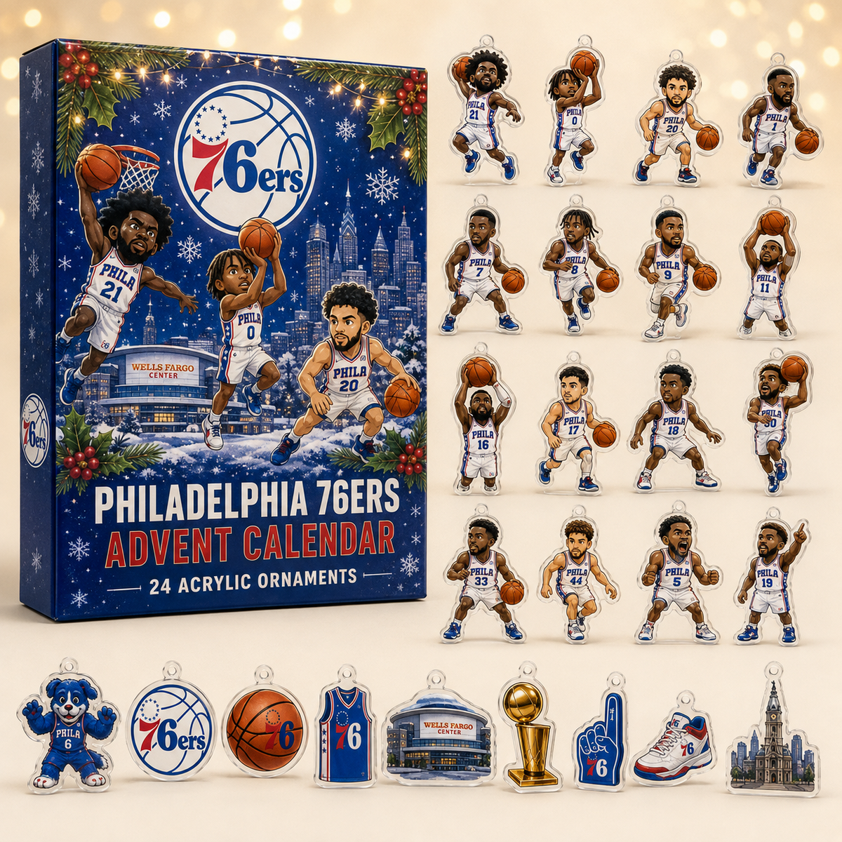 Philadelphia 76ers Christmas Advent Calendar Xmas Countdown Xmas Gifts For Fans