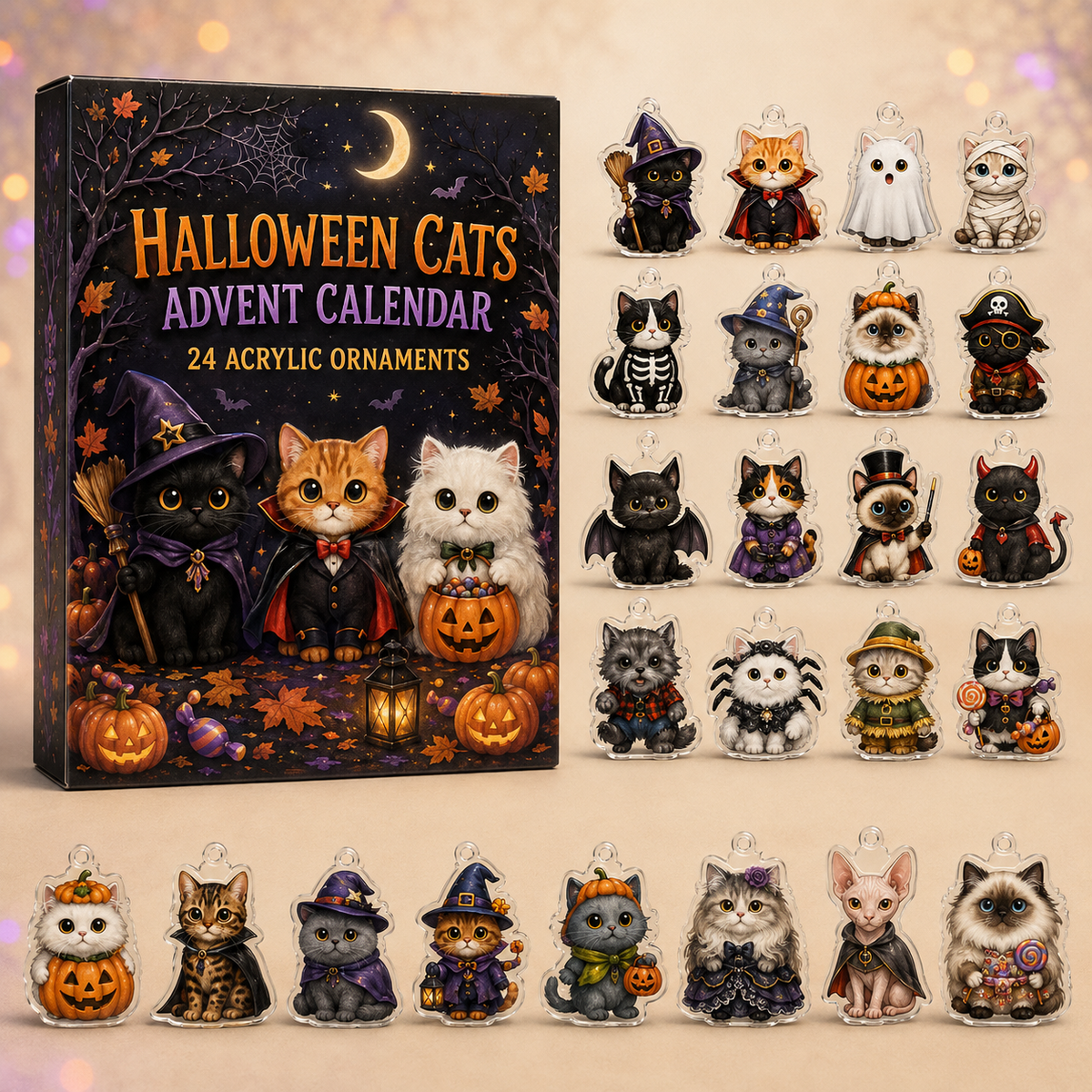 Halloween Cats Halloween Themed Advent Calendar Spooky Season Decor Cat Lovers Gifts