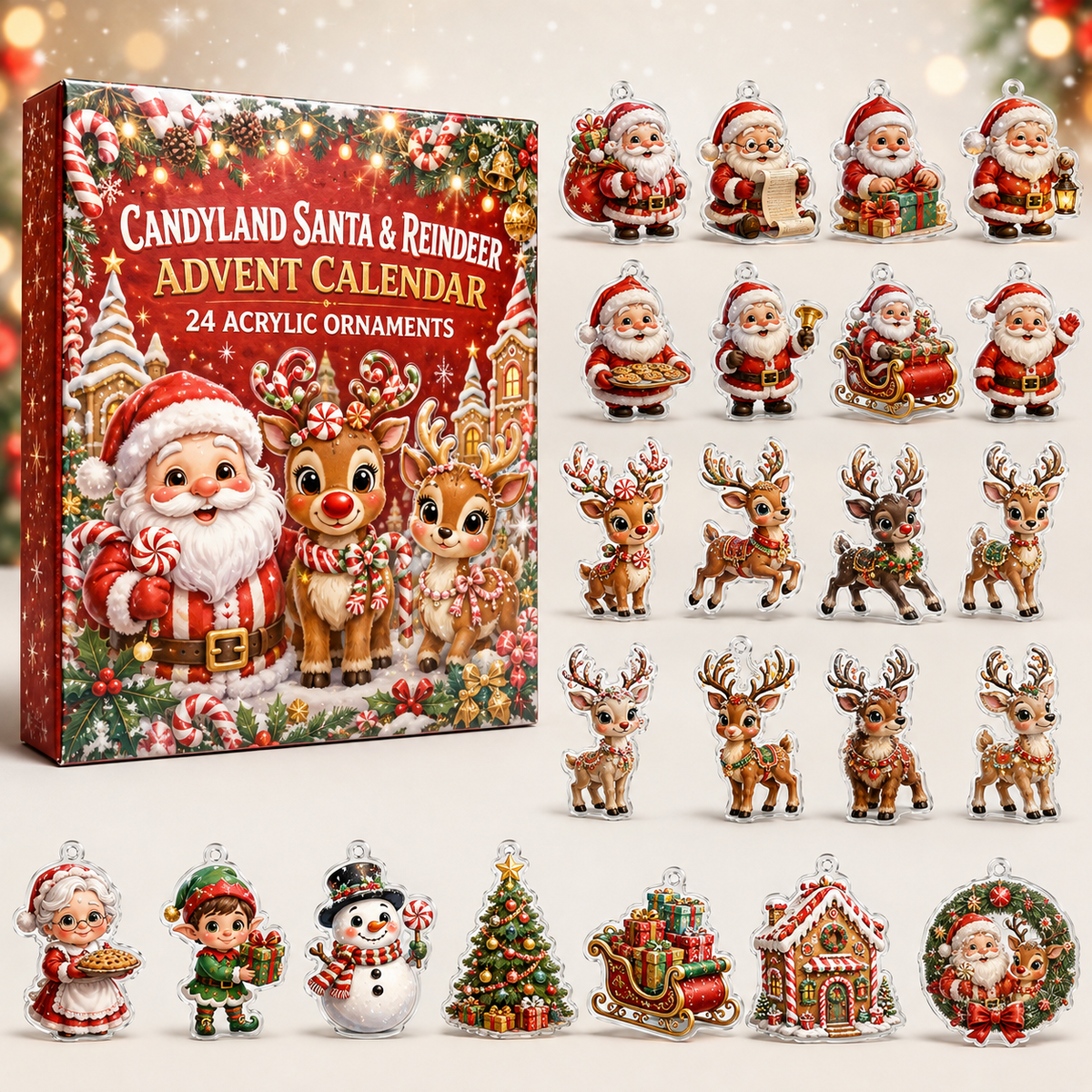 Vandyland Santa N Reindeer Christmas Advent Calendar Xmas Home Decor Best Christmas Gifts