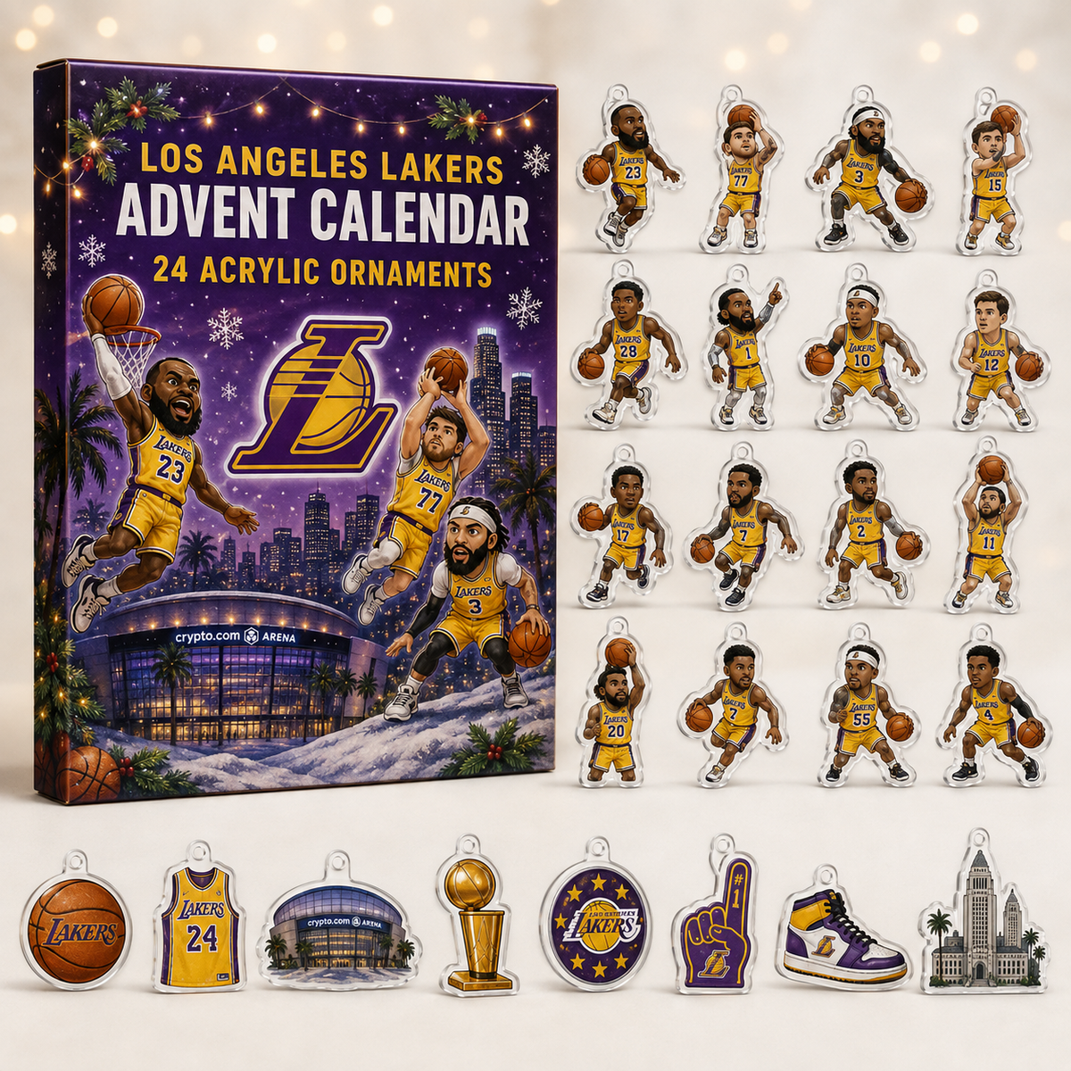 Los Angeles Lakers Xmas Advent Calendar Christmas Home Decor Basketball Lovers Gifts