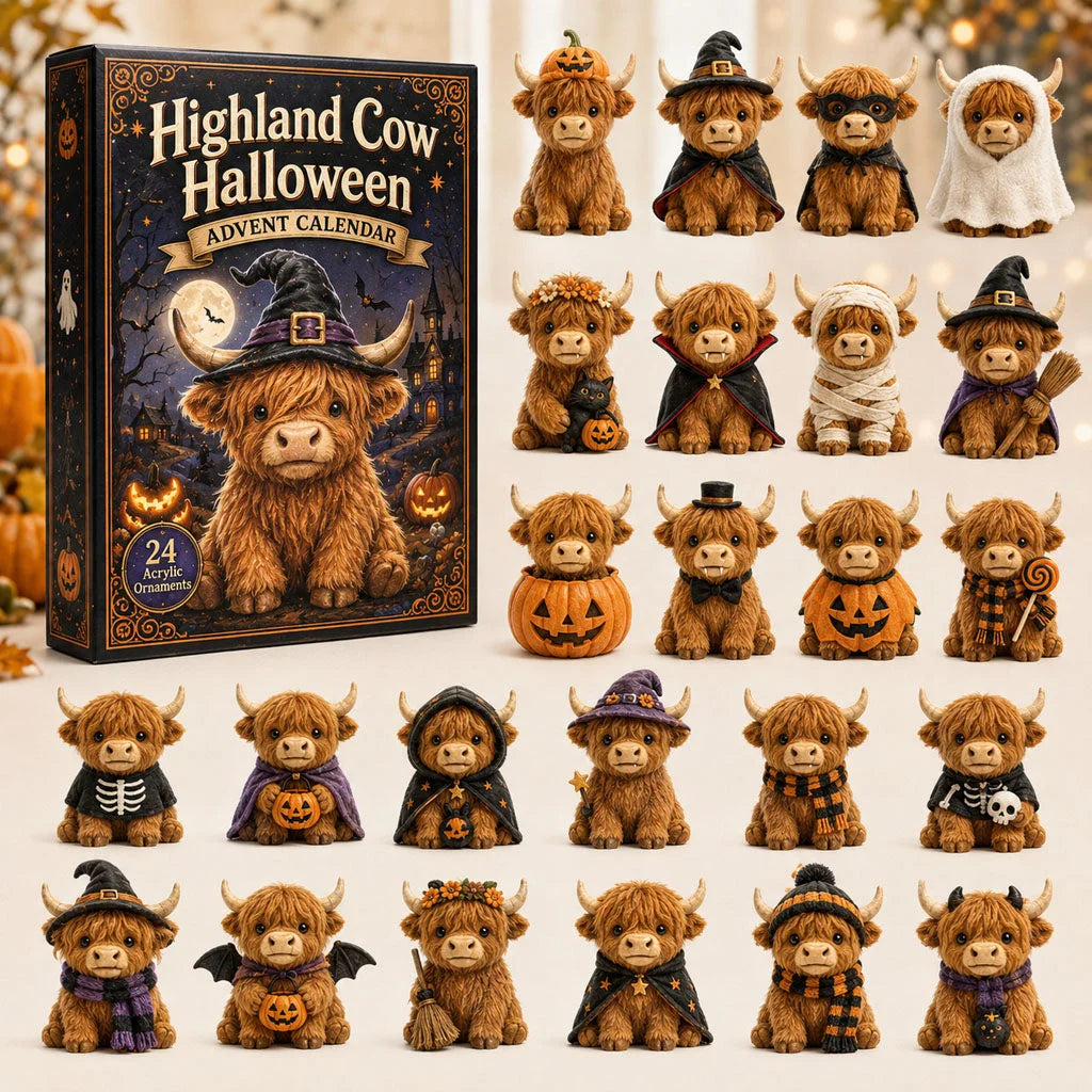 Highland Cow Halloween Advent Calendar 2026 Halloween Home Decor Best Gifts For Cow Lovers