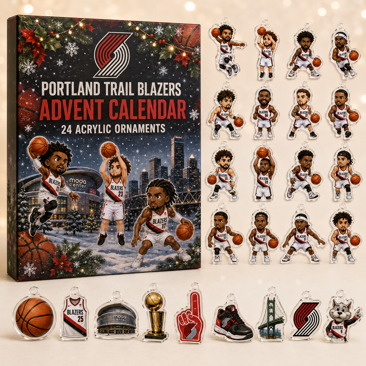 Portland Trail Blazers Advent Calendar Christmas Eve Countdown Xmas Gifts For Basketball Fans