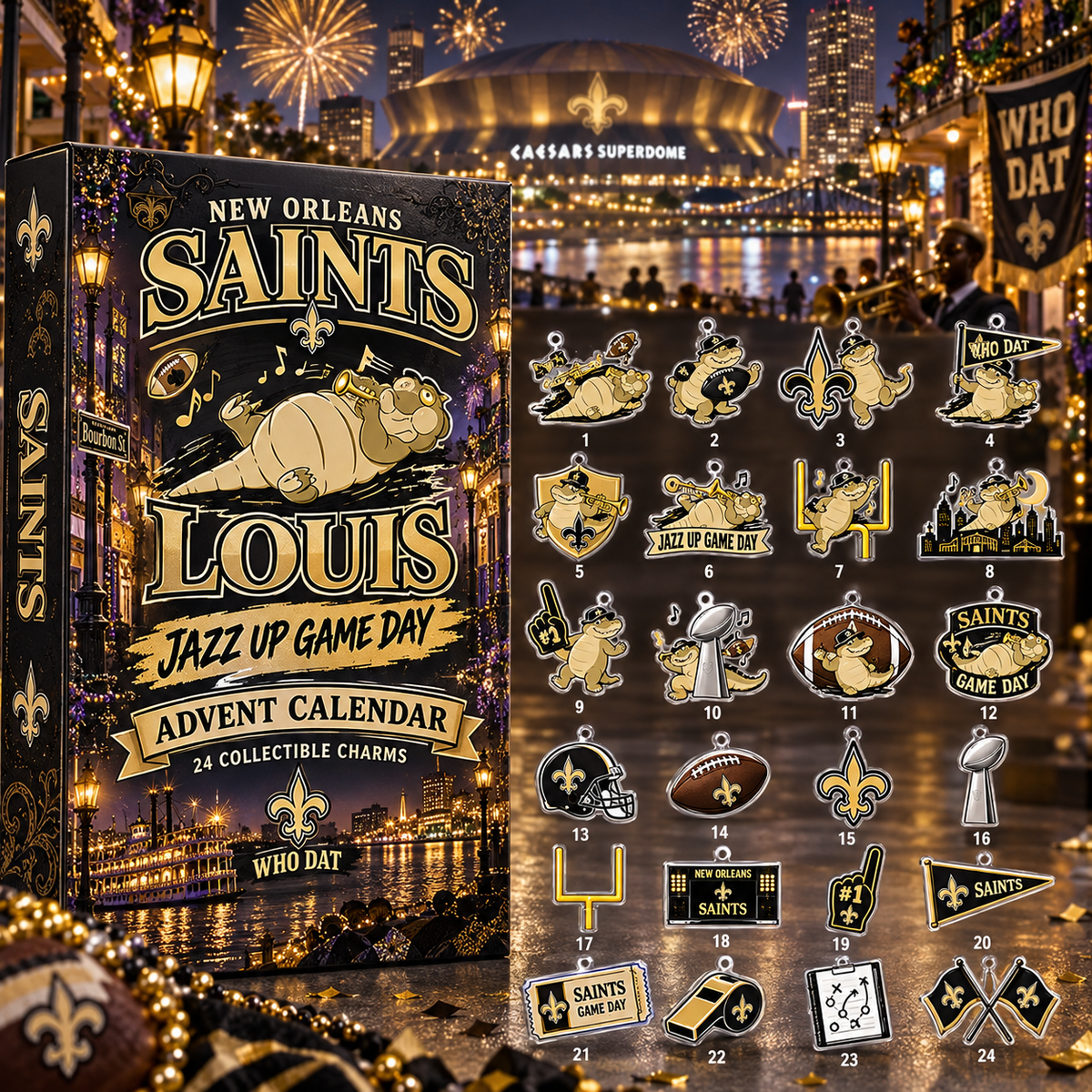 New Orleans Saints X Louis Football Advent Calendar 2026 Holiday Gift For Saints Supporters