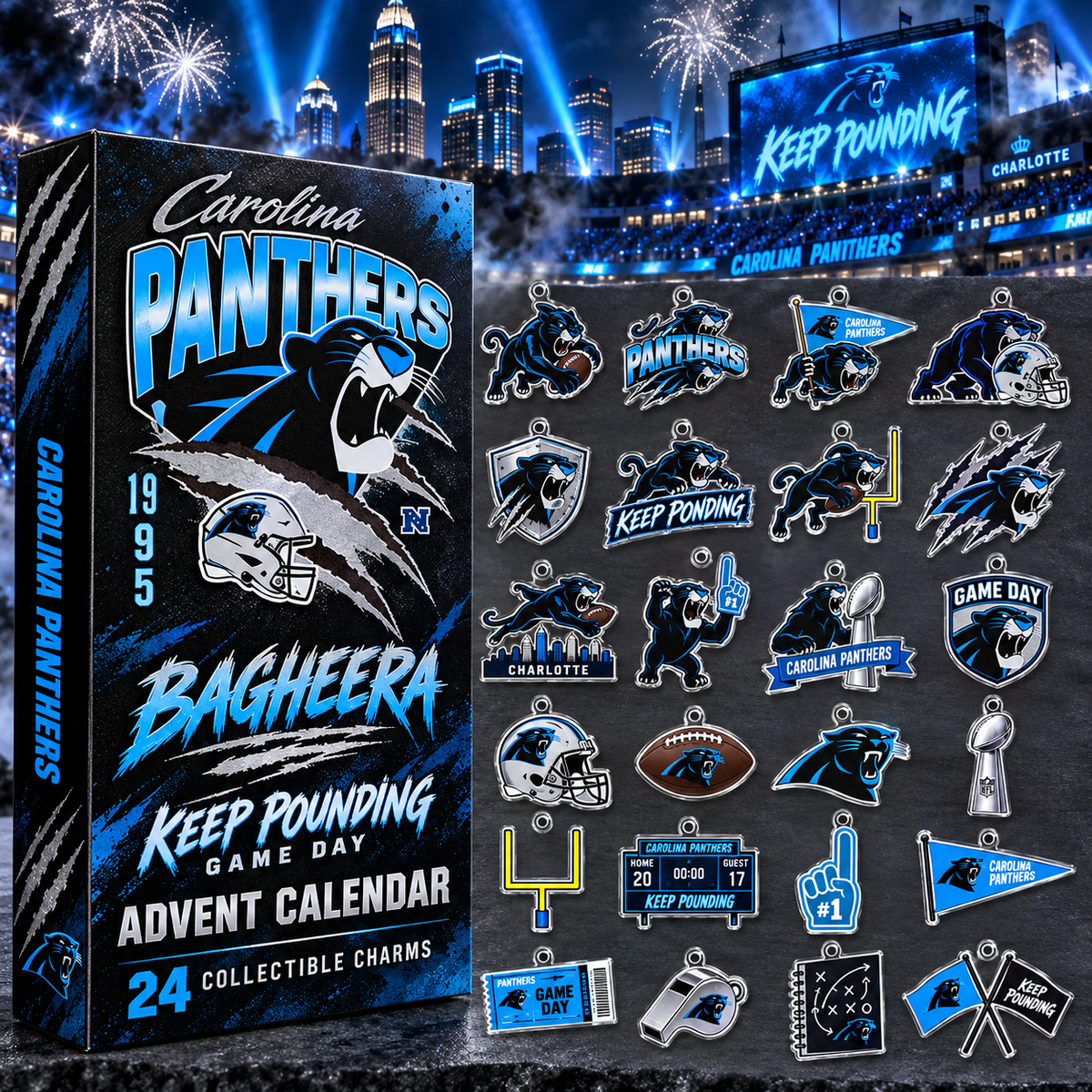 Carolina Panthers X Bagheera Football Advent Calendar 2026 Christmas Present For Diehard Team Fans