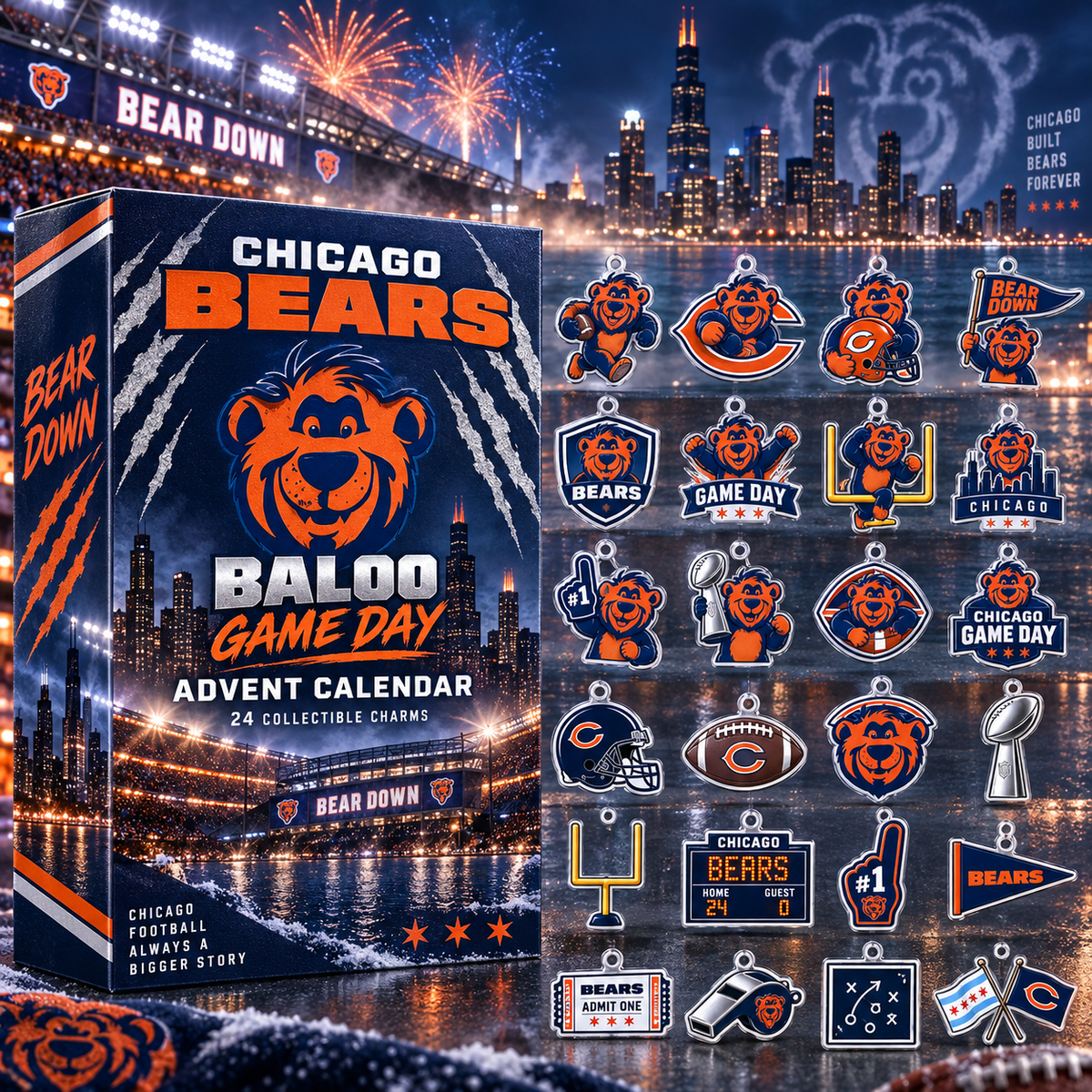 Chicago Bears X Baloo Football Advent Calendar 2026 Team Fan Christmas Present For Men And Women