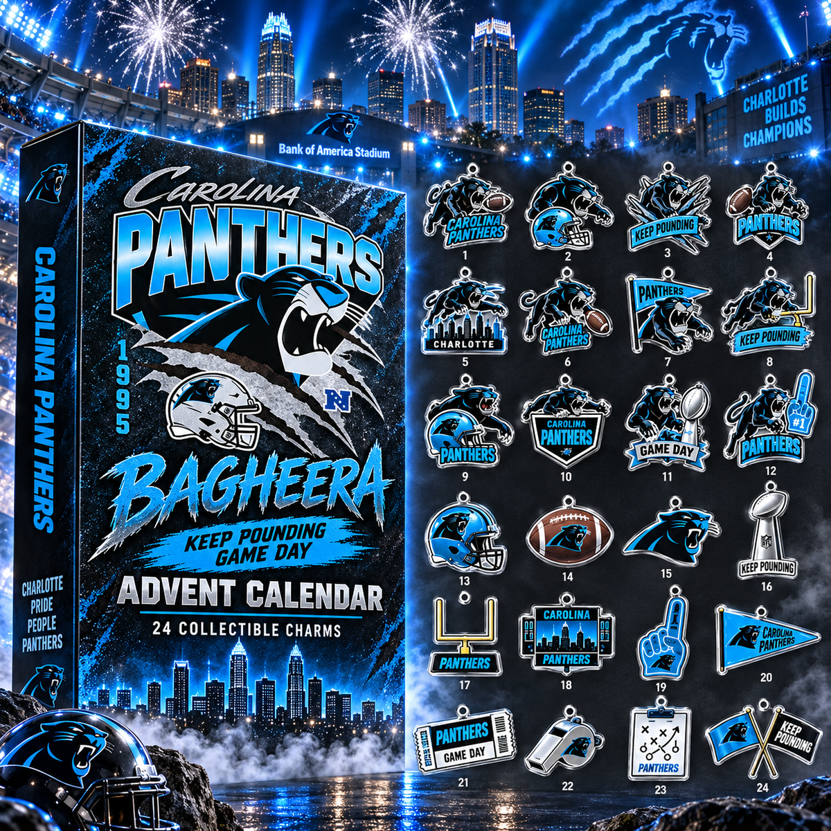 Carolina Panthers X Bagheera Holiday Advent Calendar 2026 Christmas Countdown For Football Lovers