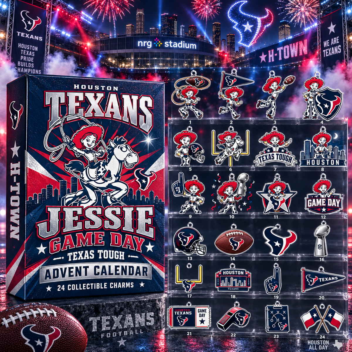 Houston Texans X Jessie Team Spirit Advent Calendar 2026 NFL Fan Gift For The Holiday Season