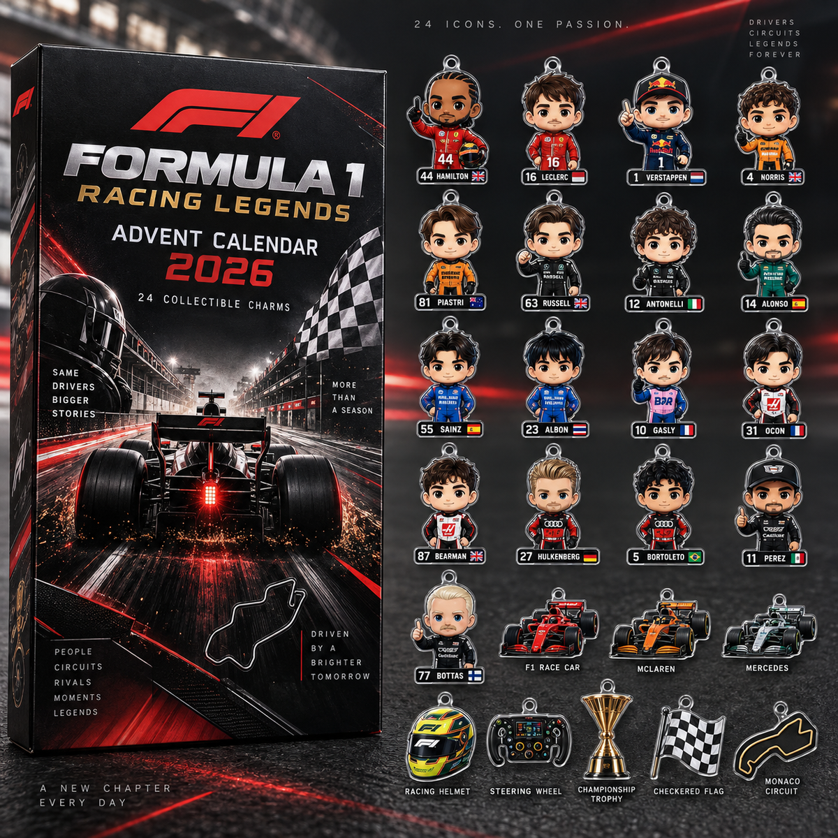 Formula 1 Racing Legends Advent Calendar 2026 Motorsport Christmas Gift For F1 Fans