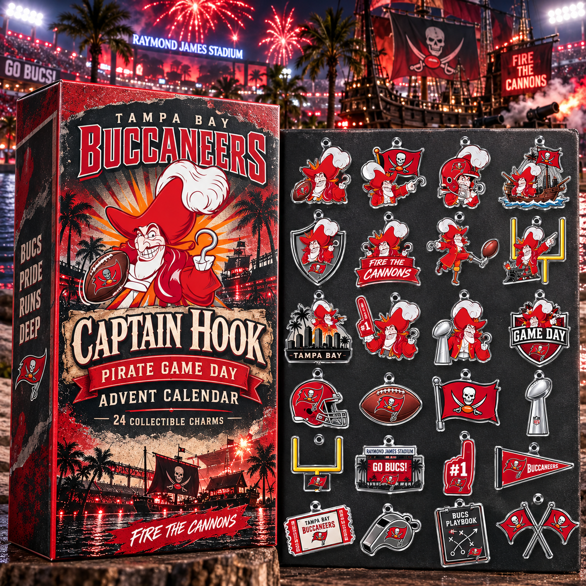 Tampa Bay Buccaneers X Captain Hook Advent Calendar 2026 Sports Fan Christmas Gift For Men And Women