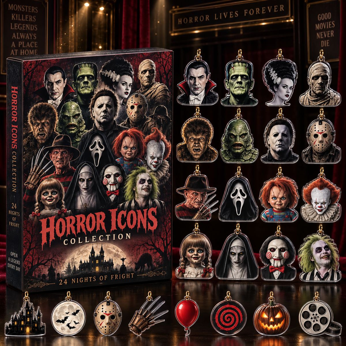 Horror Icons Collection Advent Calendar 2026 Horror Lover Christmas Countdown Gift