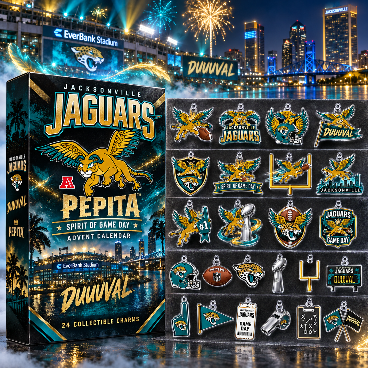 Jacksonville Jaguars X Pepita Game Day Advent Calendar 2026 Christmas Gift For Football Fans