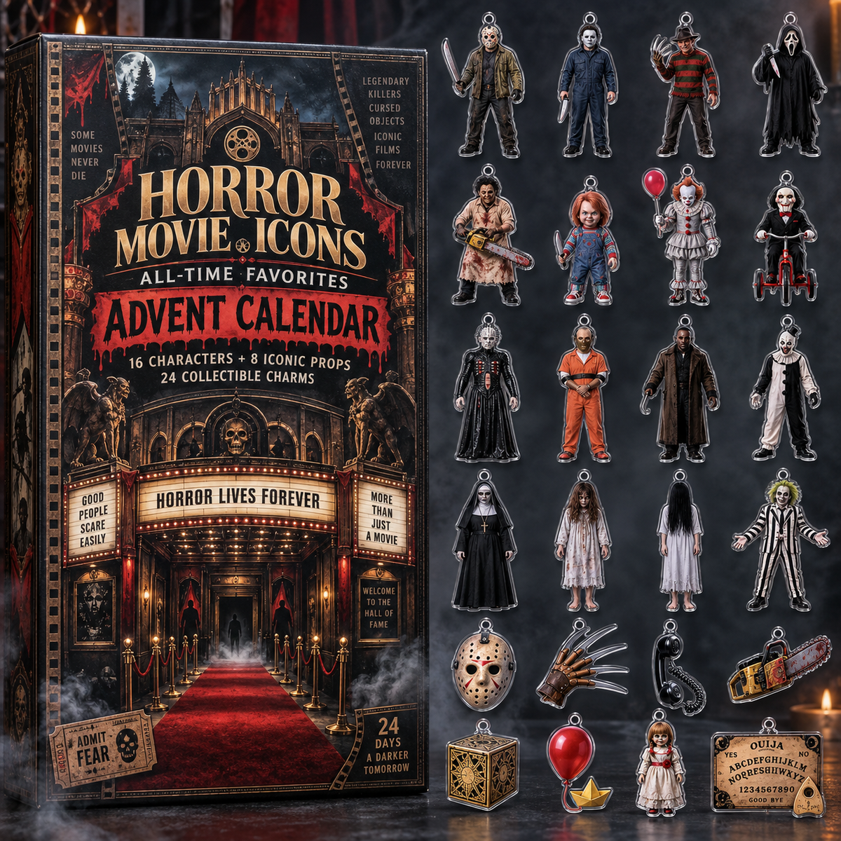 Horror Movie Icons Classic Frights Advent Calendar 2026 Scary Gift For Horror Fans