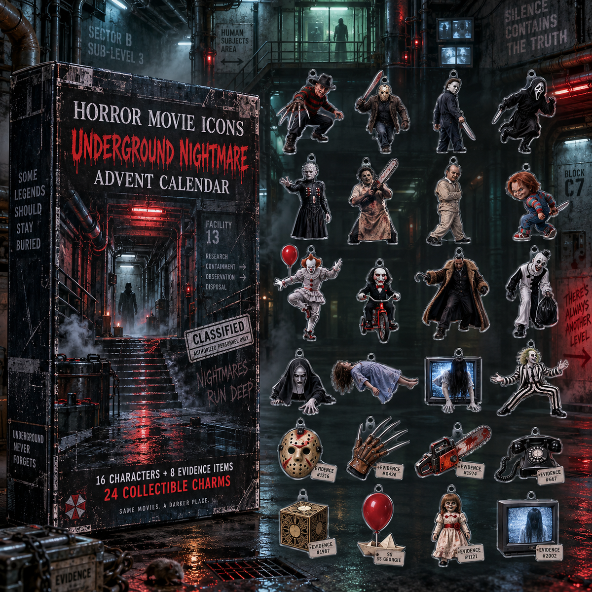 Horror Movie Icons Underground Nightmare Advent Calendar 2026 Horror Christmas Gift