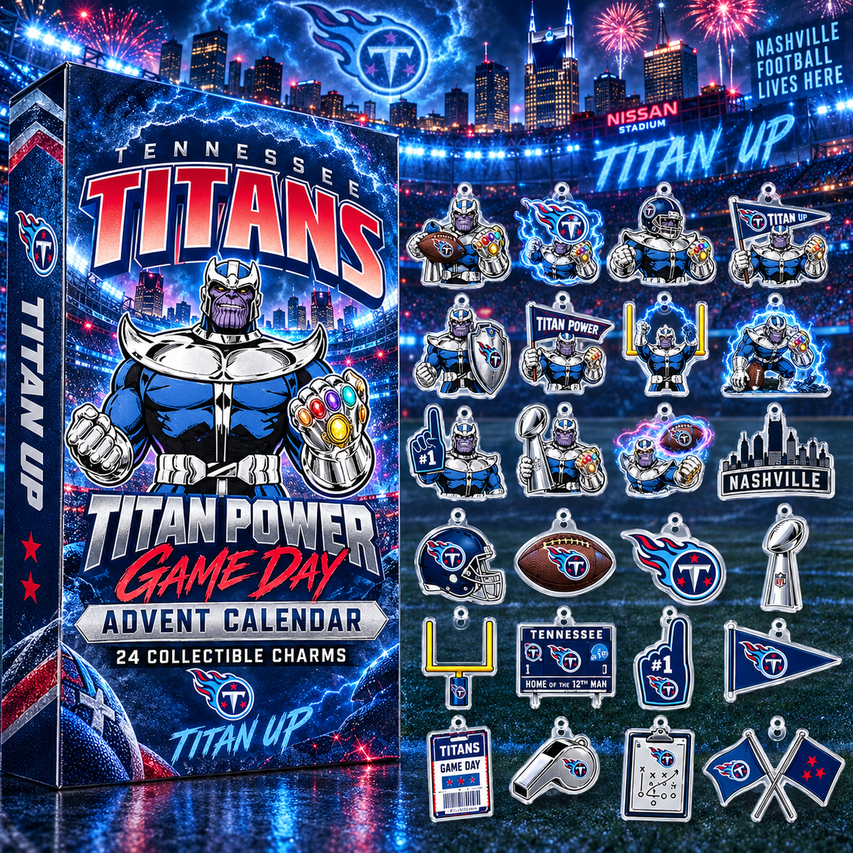Tennessee Titans X Thanos Team Spirit Advent Calendar 2026 Christmas Present For Titans Fans