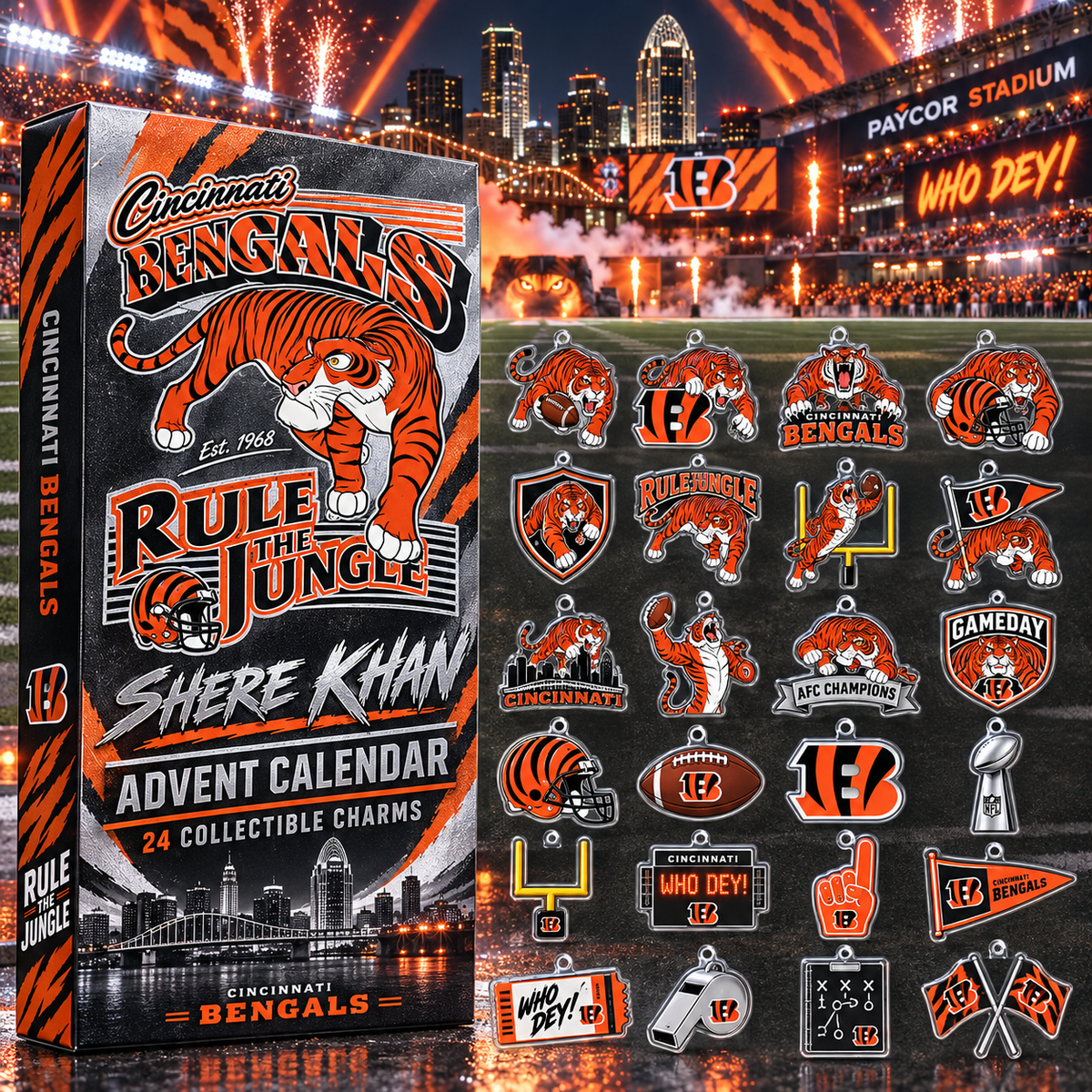 Cincinnati Bengals X Shere Khan Football Advent Calendar 2026 Holiday Surprise For Bengals Fans
