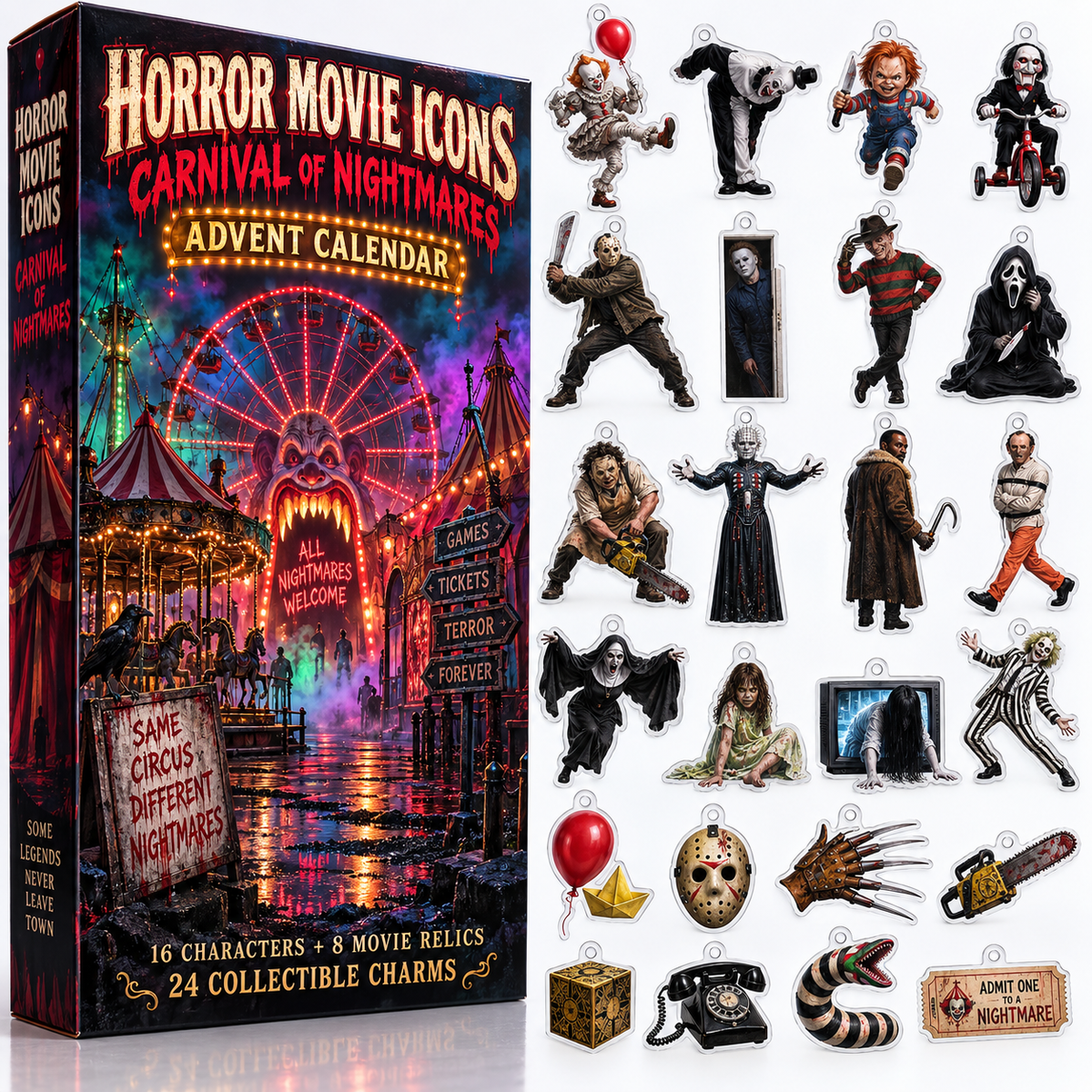 Carnival Of Nightmares Horror Movie Advent Calendar 2026 Scary Christmas Countdown Gift