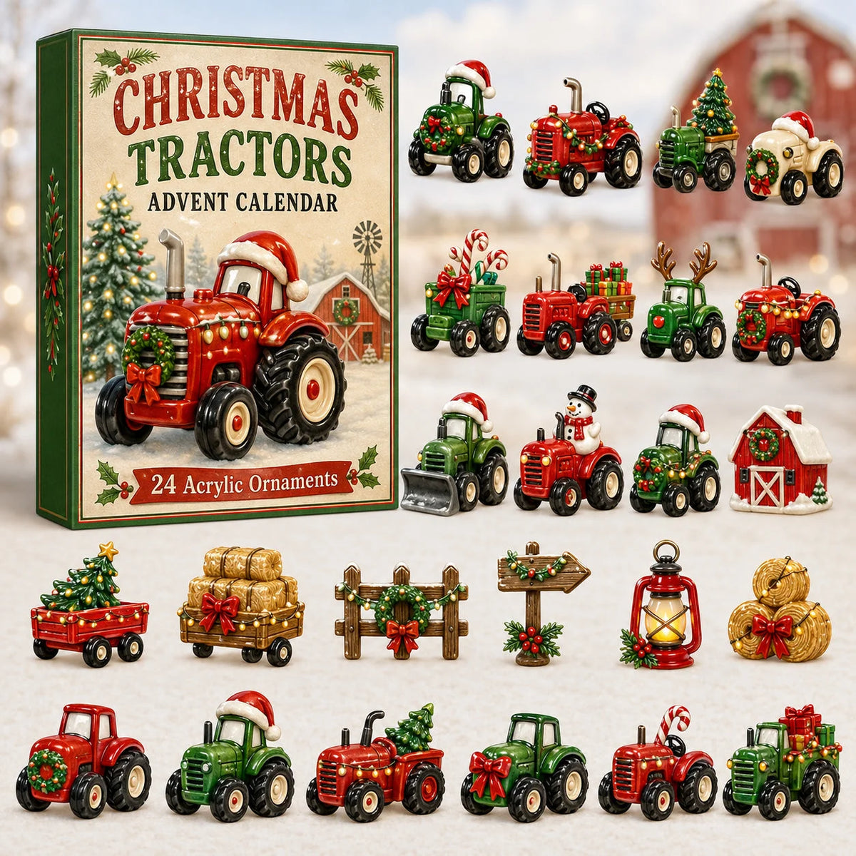 Christmas Farm Tractor Advent Calendar 2026 Christmas Eve Countdown Xmas Gifts For Farmers