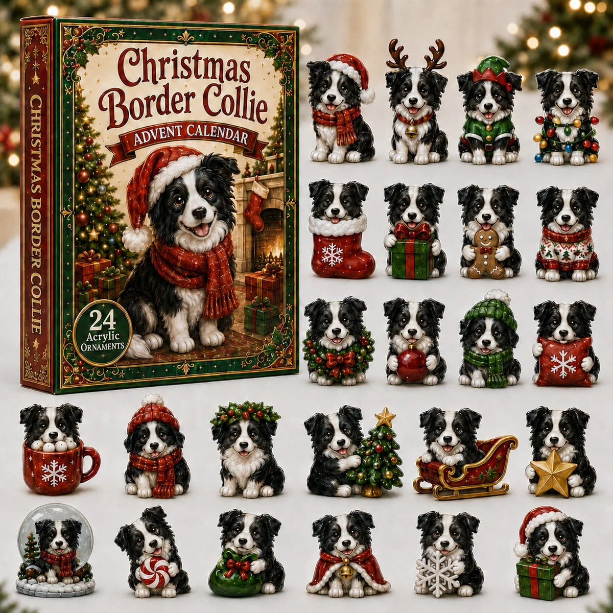 Christmas Border Collie Advent Calendar 2026 Xmas Home Decor Gifts For Border Collie Lover