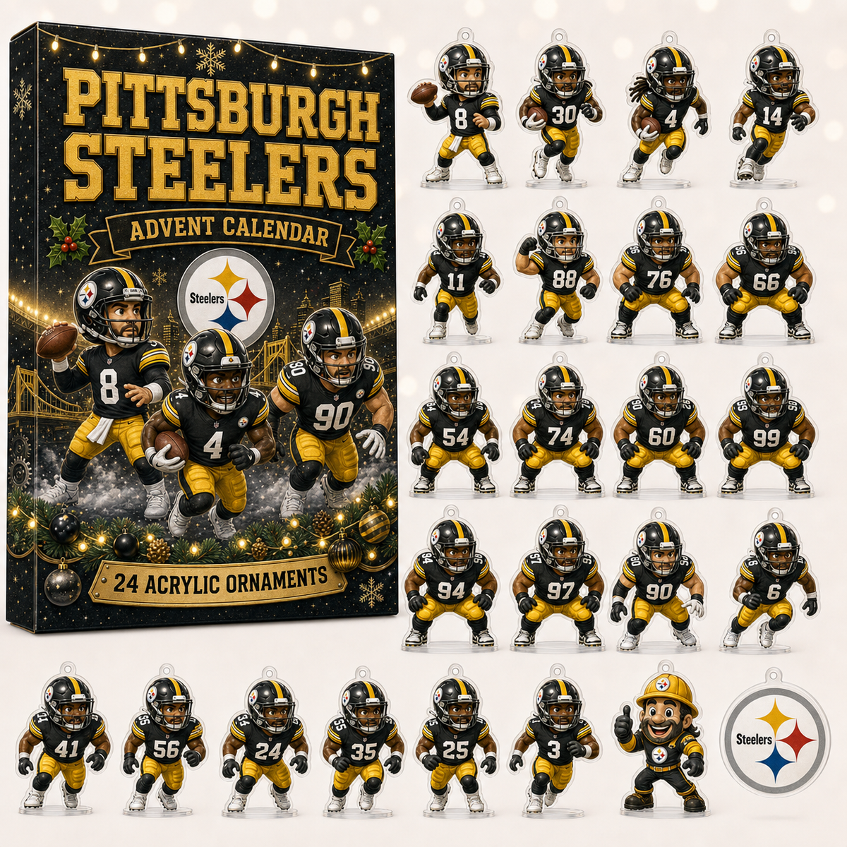 Pittsburgh Steelers Christmas 2026 Advent Calendar Xmas Advent Calendar Gifts For Steeler Nation