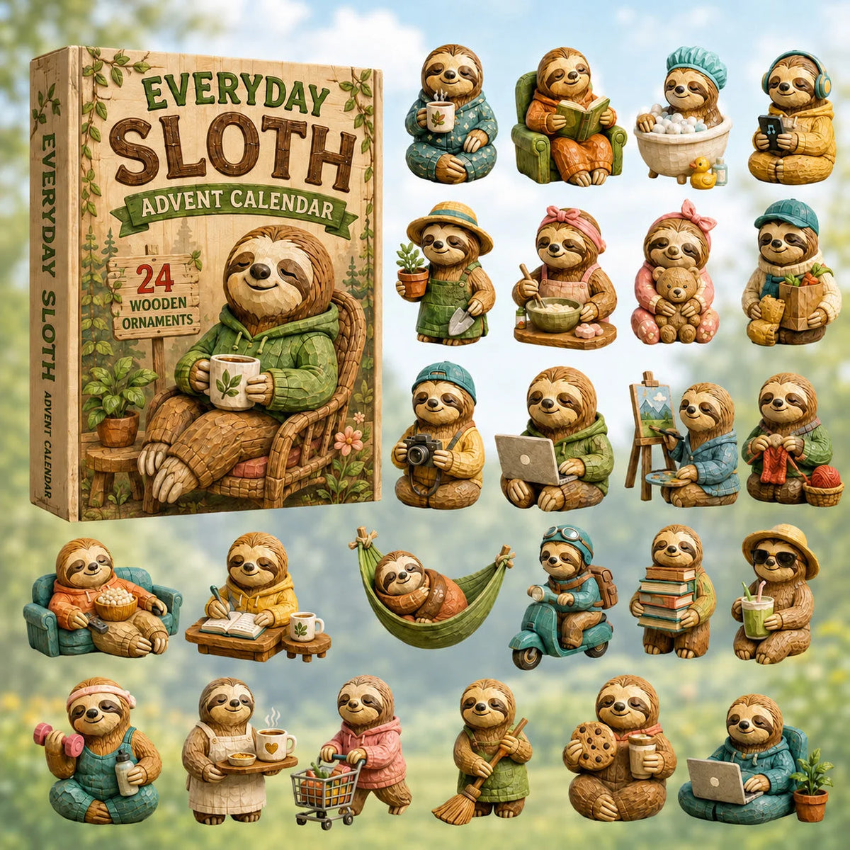 Everyday Sloth Advent Calendar 2026 24 Day Festive Countdown Gifts For Sloth Lovers
