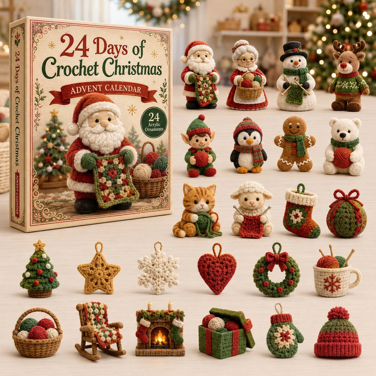 Christmas Crochet Advent Calendar 2026 Christmas Eve Countdown Xmas Gift Ideas